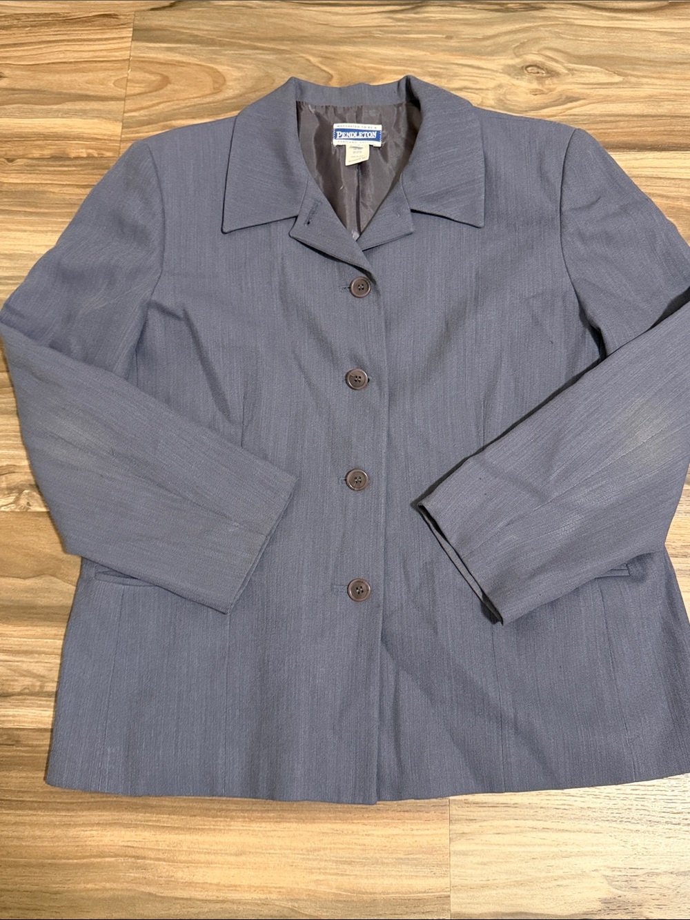 VTG Pendleton Virgin Wool Blazer Womens Sz. 12 Muted Purple 4 Button Academia